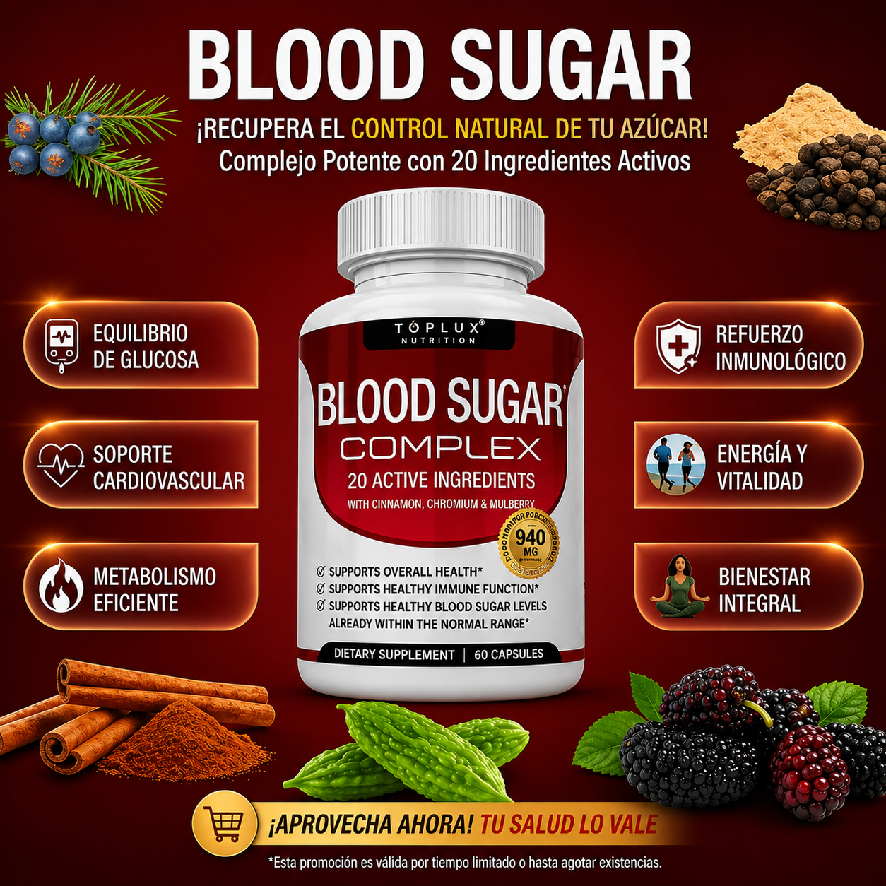 Blood Sugar™ Complex - Apoyo para Niveles Saludables de Glucosa