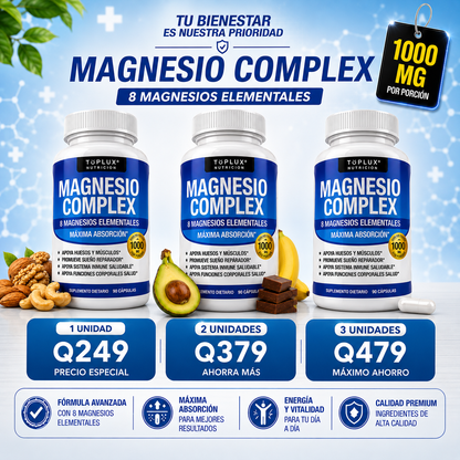 Magnesio Complex™ 8 en 1 - Energía, Descanso y Bienestar