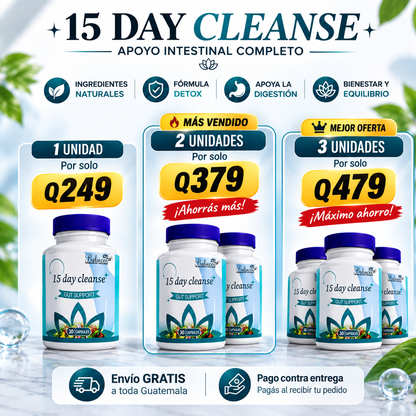 15 Day Cleanse™ Limpieza Intestinal de 15 Días | 30 Cápsulas