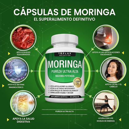 Moringa 1200mg - Energía, Vitalidad y Apoyo Inmunológico