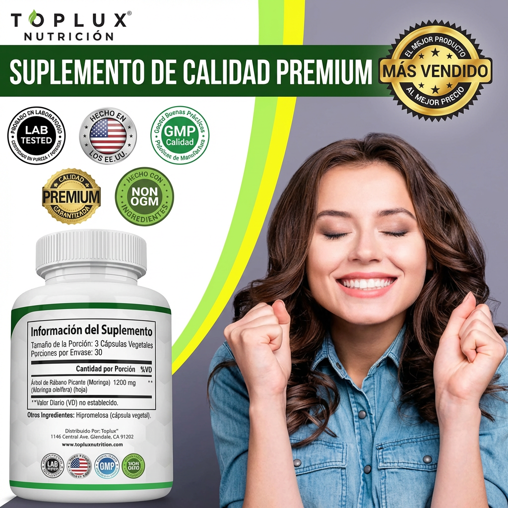 Moringa 1200mg - Energía, Vitalidad y Apoyo Inmunológico